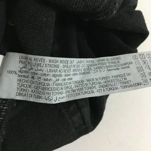 ZARA High Waist Baggy Fit Paper Bag Carrot Leg Ankle Rigid Black Womens 6 - Picture 11 of 16